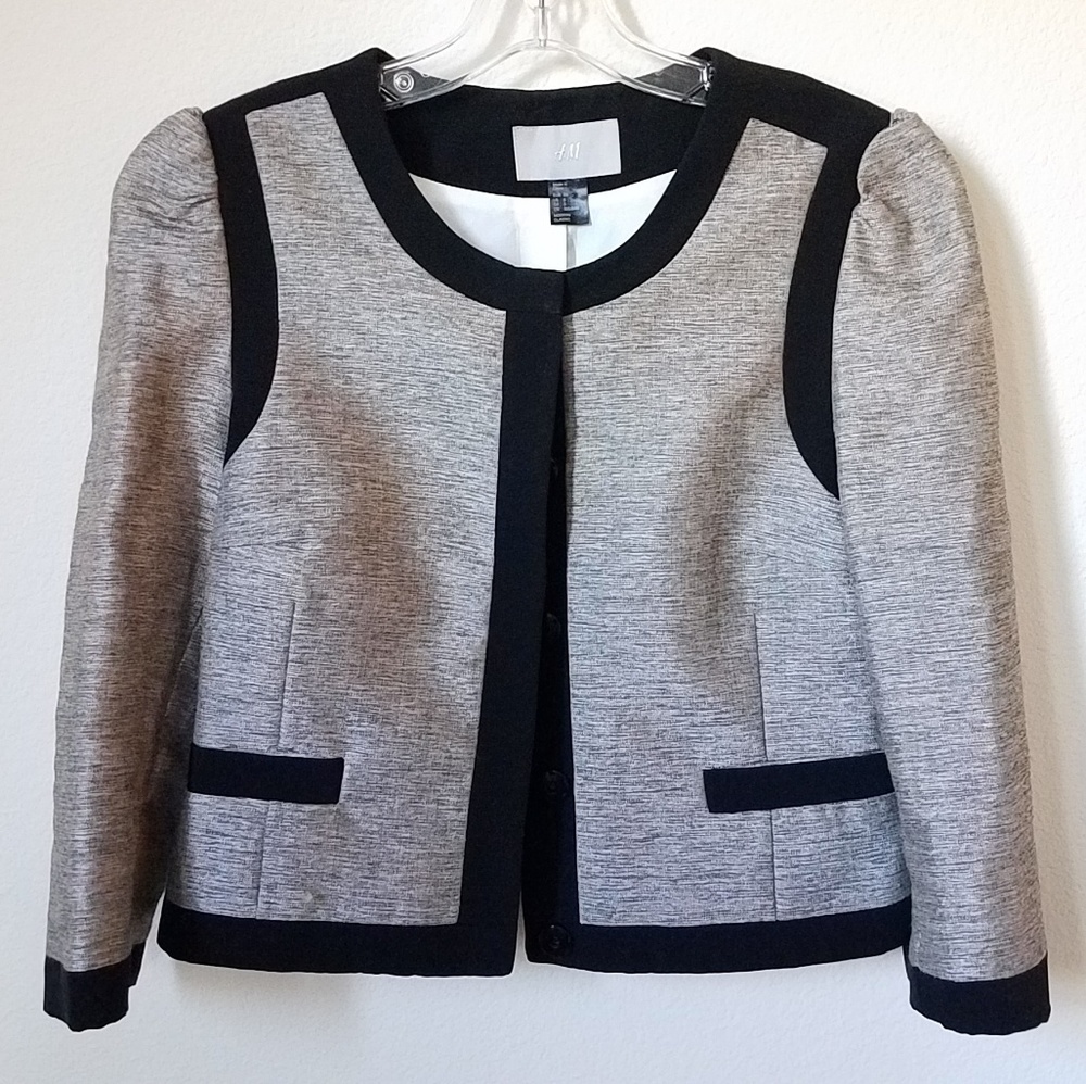 H&M Women's Modern Classic Gray Blazer Jacket